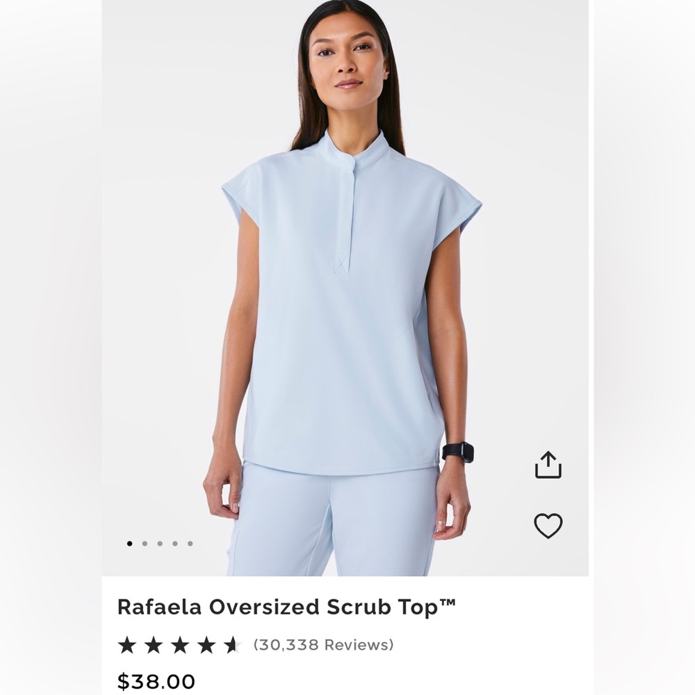 Figs Blue skies scrub top only worn once
